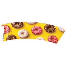 BriteVision Yellow Donut 8oz Insulating Hot Cup Coffee Sleeve 1200/CS