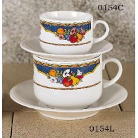 European Gift 0154C Harvest Design 8.5 oz Cappuccino Cups Saucers(4)
