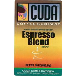 Cuda Coffee Espresso Blend Decaffeinated 1lb