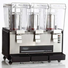 Omega OSD30 Three 3 Gallon Bowls Beverage Dispenser Black 110V