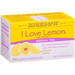 Bigelow Herb I love Lemon Tea Bag, 6 Boxes of 28 Tea Bags, 168 Total